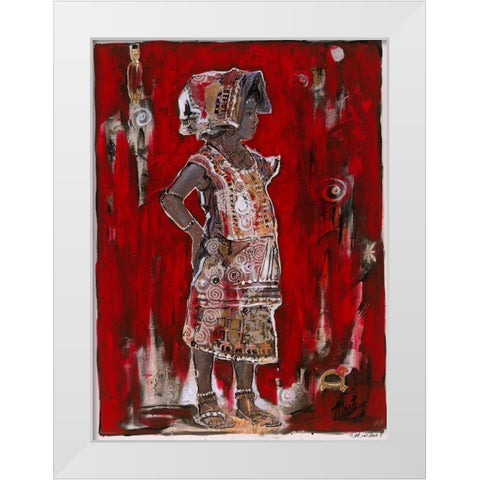 Red African White Modern Wood Framed Art Print by Wiley, Marta