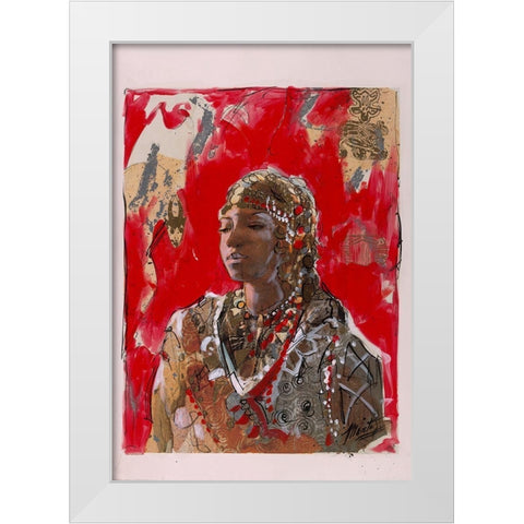 Red African White Modern Wood Framed Art Print by Wiley, Marta