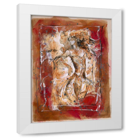 Lovers I- Sepia White Modern Wood Framed Art Print by Wiley, Marta