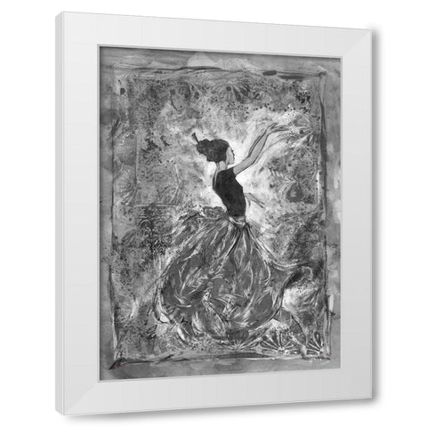 Dancer VI- Red Skirt White Modern Wood Framed Art Print by Wiley, Marta