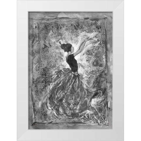 Dancer VI- Red Skirt White Modern Wood Framed Art Print by Wiley, Marta
