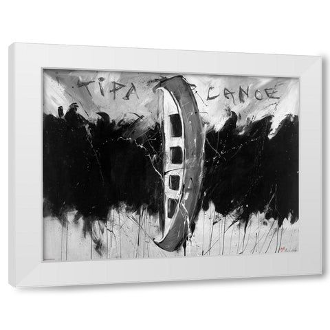 Tip A Canoe BandW White Modern Wood Framed Art Print by Wiley, Marta