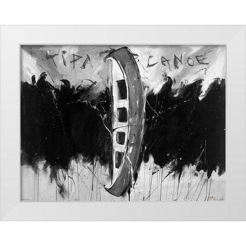Tip A Canoe BandW White Modern Wood Framed Art Print by Wiley, Marta