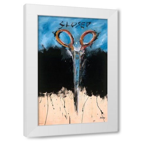 Closed colors White Modern Wood Framed Art Print by Wiley, Marta