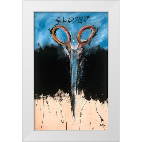 Closed colors White Modern Wood Framed Art Print by Wiley, Marta