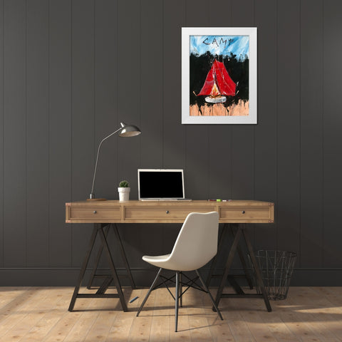 Camp Darker colors White Modern Wood Framed Art Print by Wiley, Marta