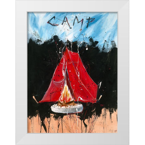 Camp Darker colors White Modern Wood Framed Art Print by Wiley, Marta