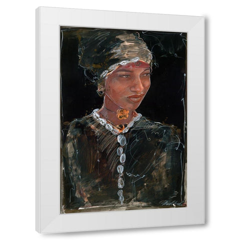 African Style color White Modern Wood Framed Art Print by Wiley, Marta