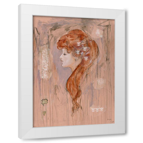 Vintage Rose  White Modern Wood Framed Art Print by Wiley, Marta