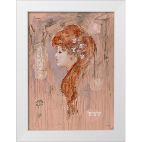 Vintage Rose  White Modern Wood Framed Art Print by Wiley, Marta