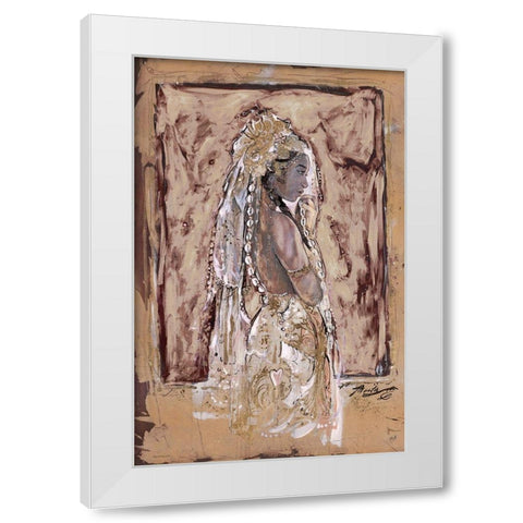 African Queen II White Modern Wood Framed Art Print by Wiley, Marta