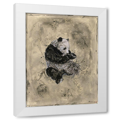 Panda- Beige White Modern Wood Framed Art Print by Wiley, Marta