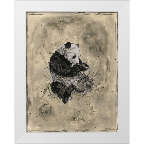Panda- Beige White Modern Wood Framed Art Print by Wiley, Marta