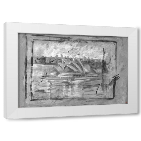 Austrailia BandW White Modern Wood Framed Art Print by Wiley, Marta