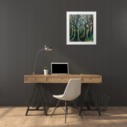 Cats in the forest White Modern Wood Framed Art Print by Wiley, Marta