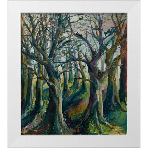 Cats in the forest White Modern Wood Framed Art Print by Wiley, Marta
