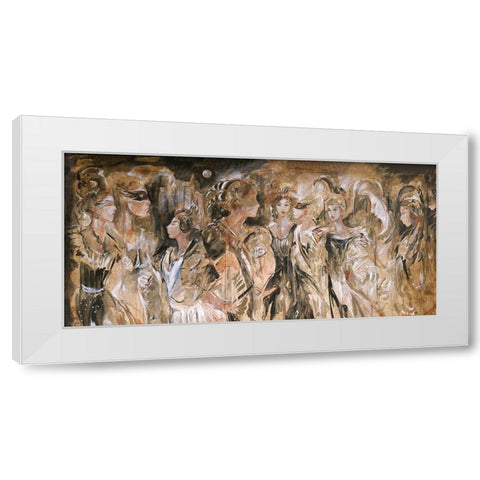 Renaisaunce III- vertical piece White Modern Wood Framed Art Print by Wiley, Marta