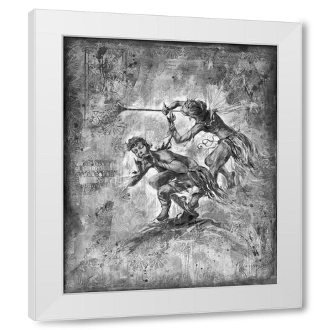 Flute Players- BandW White Modern Wood Framed Art Print by Wiley, Marta