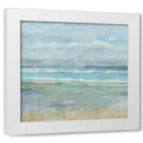 Square Abstract White Modern Wood Framed Art Print by Wiley, Marta