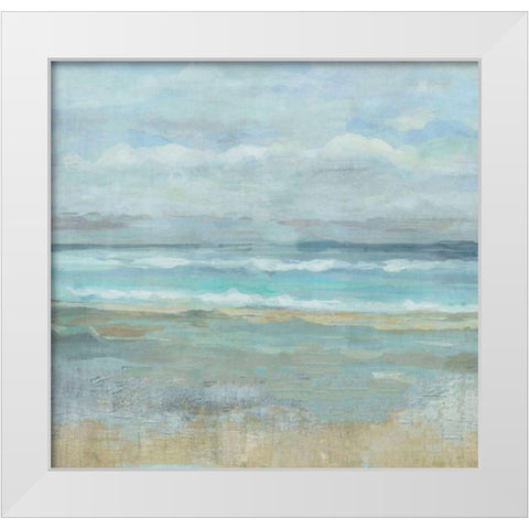 Square Abstract White Modern Wood Framed Art Print by Wiley, Marta