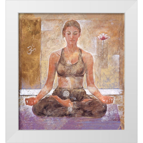 Yoga II Sandy White Modern Wood Framed Art Print by Wiley, Marta