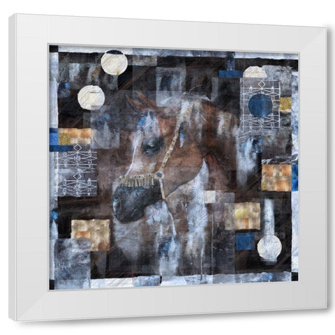 Horse and Silver Foil White Modern Wood Framed Art Print by Wiley, Marta
