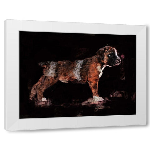 Black Pup White Modern Wood Framed Art Print by Wiley, Marta