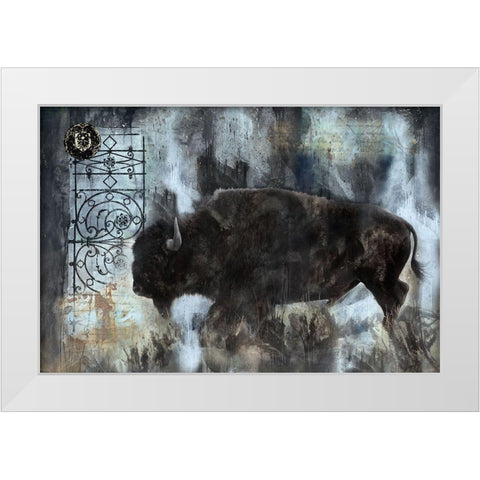 Buffalo Blue White Modern Wood Framed Art Print by Wiley, Marta