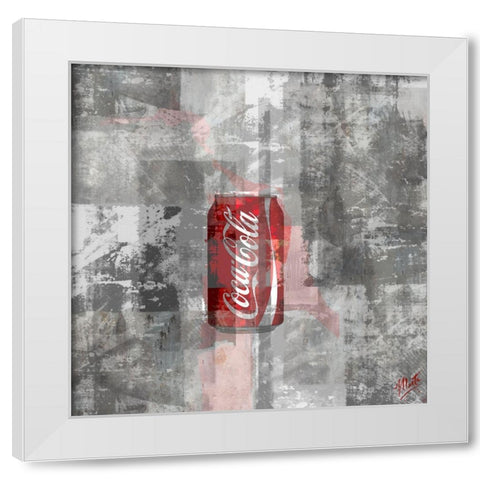 Coke Silkscreen II White Modern Wood Framed Art Print by Wiley, Marta