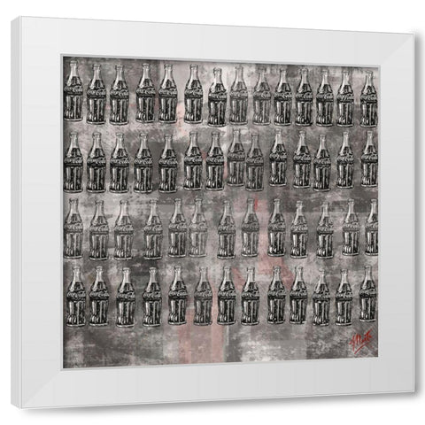 Coke Silkscreen IV White Modern Wood Framed Art Print by Wiley, Marta