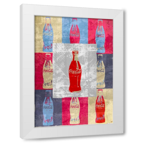 Coke Red White Modern Wood Framed Art Print by Wiley, Marta