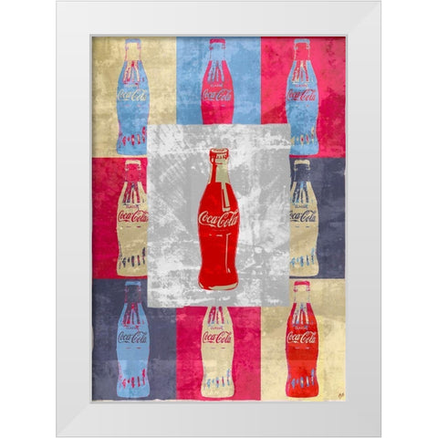 Coke Red White Modern Wood Framed Art Print by Wiley, Marta