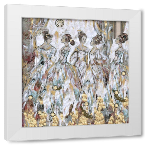 Blue Bells II White Modern Wood Framed Art Print by Wiley, Marta