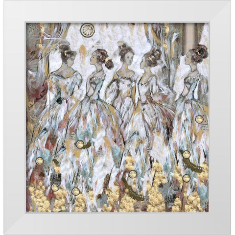 Blue Bells II White Modern Wood Framed Art Print by Wiley, Marta