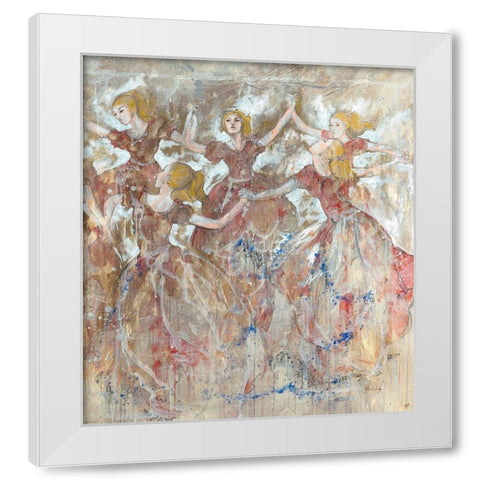 Dancer in red vertical White Modern Wood Framed Art Print by Wiley, Marta