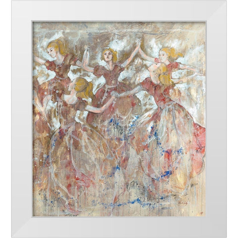 Dancer in red vertical White Modern Wood Framed Art Print by Wiley, Marta