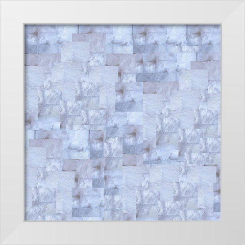 Gold Squares Abstract Blue White Modern Wood Framed Art Print by Wiley, Marta