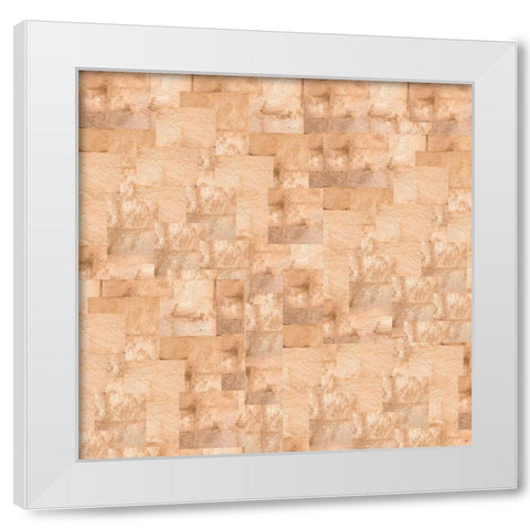 Gold Squares Abstract Sepia White Modern Wood Framed Art Print by Wiley, Marta