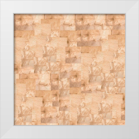 Gold Squares Abstract Sepia White Modern Wood Framed Art Print by Wiley, Marta