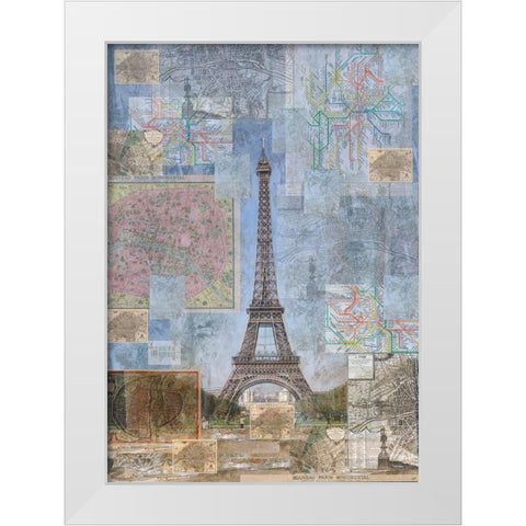 Paris II White Modern Wood Framed Art Print by Wiley, Marta