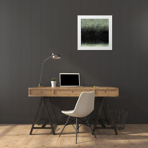 Green Abstract White Modern Wood Framed Art Print by Wiley, Marta