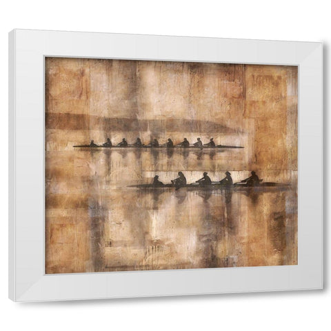 Sculling I White Modern Wood Framed Art Print by Wiley, Marta