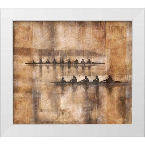 Sculling I White Modern Wood Framed Art Print by Wiley, Marta