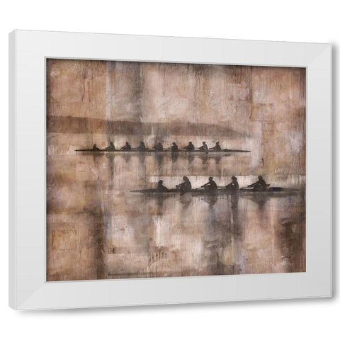 Sculling II Sepia White Modern Wood Framed Art Print by Wiley, Marta