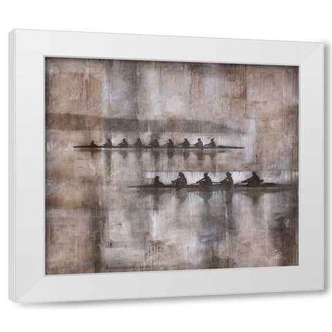 Sculling III Beige Brown White Modern Wood Framed Art Print by Wiley, Marta
