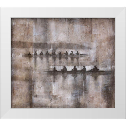 Sculling III Beige Brown White Modern Wood Framed Art Print by Wiley, Marta