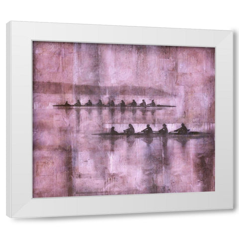 Sculling IIII Purple White Modern Wood Framed Art Print by Wiley, Marta