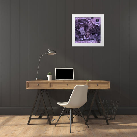 Horse Square Format Purple White Modern Wood Framed Art Print by Wiley, Marta