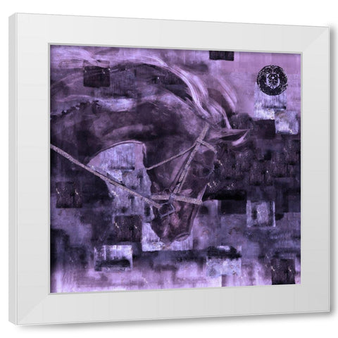 Horse Square Format Purple White Modern Wood Framed Art Print by Wiley, Marta