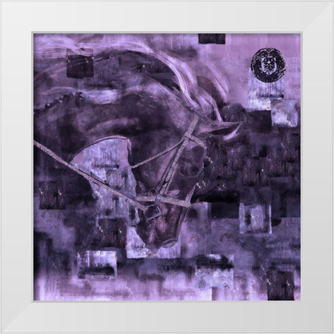 Horse Square Format Purple White Modern Wood Framed Art Print by Wiley, Marta